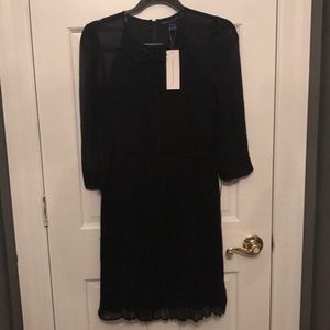 NWT black silk French Connection dress